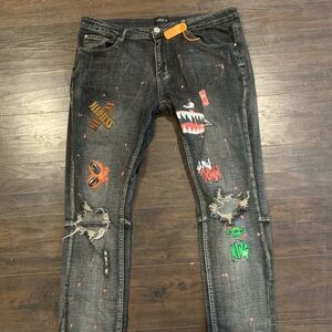 19 Cooper Black Graphic Men Jeans